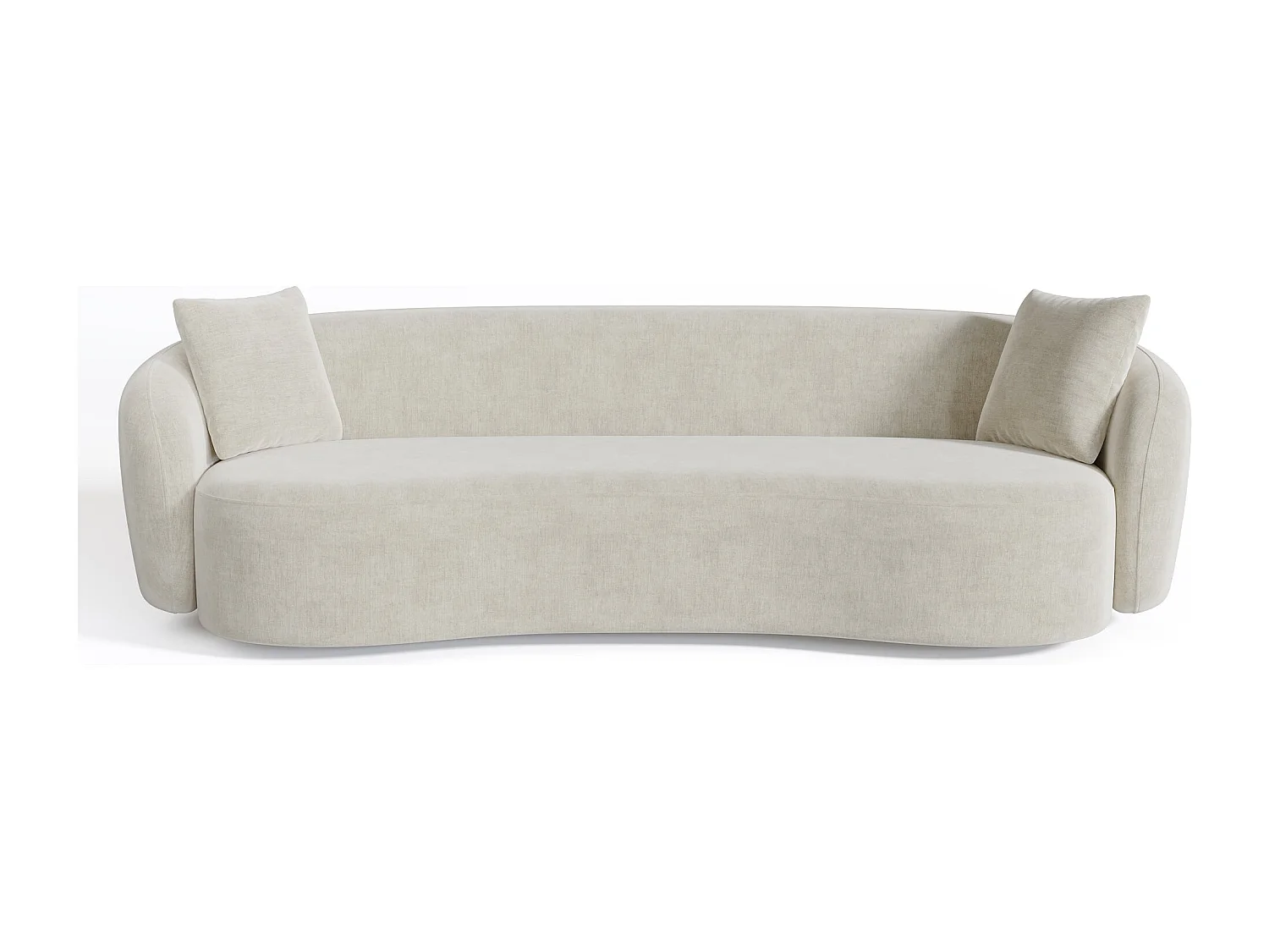 Canapé 3 places CELINE en tissu tramé toucher doux crème