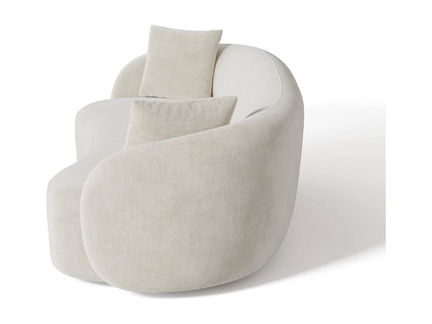 Canapé 3 places CELINE en tissu tramé toucher doux crème