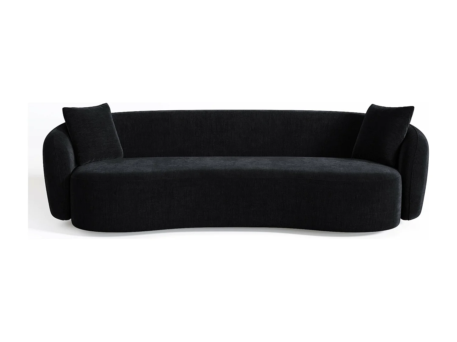 Canapé 3 places tissu tramé toucher doux noir 210cm CELINE