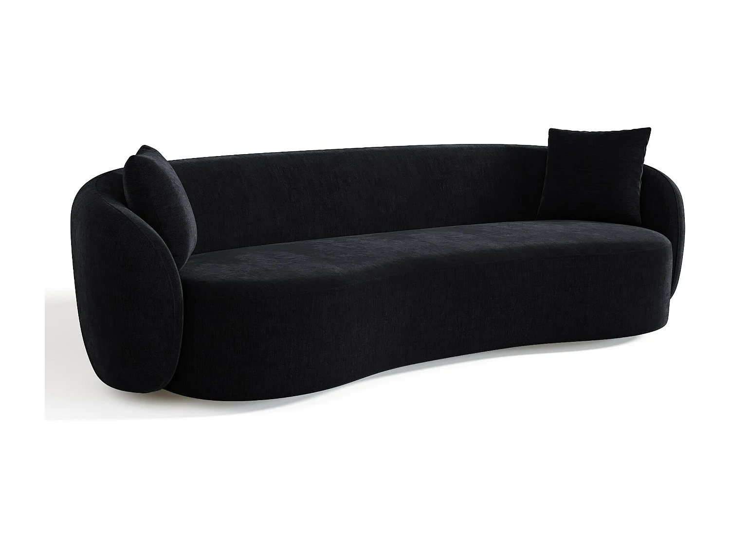 Canapé 3 places tissu tramé toucher doux noir 210cm CELINE