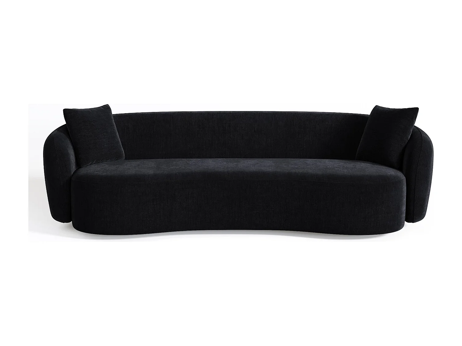 Canapé 3 places CELINE en tissu tramé toucher doux noir