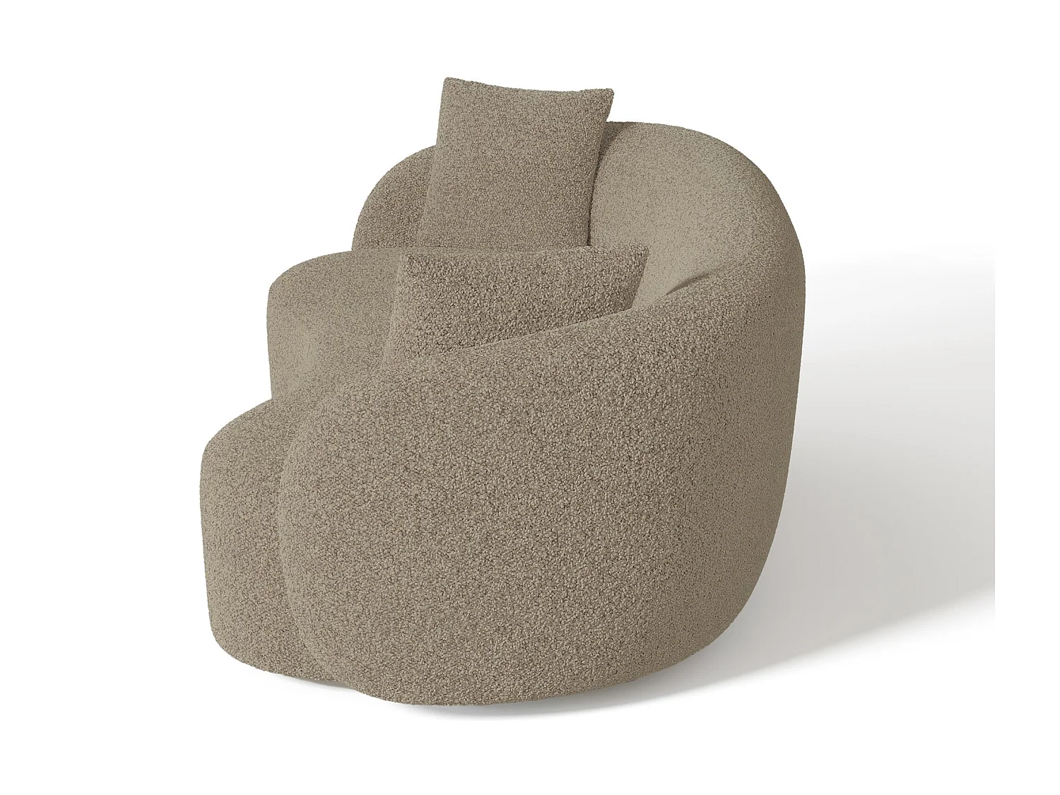 Canapé 3 places bouclette beige 210cm CELINE