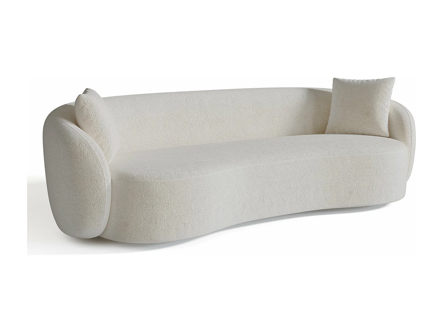 Canapé 3 places velours gaufré crème 210cm CELINE