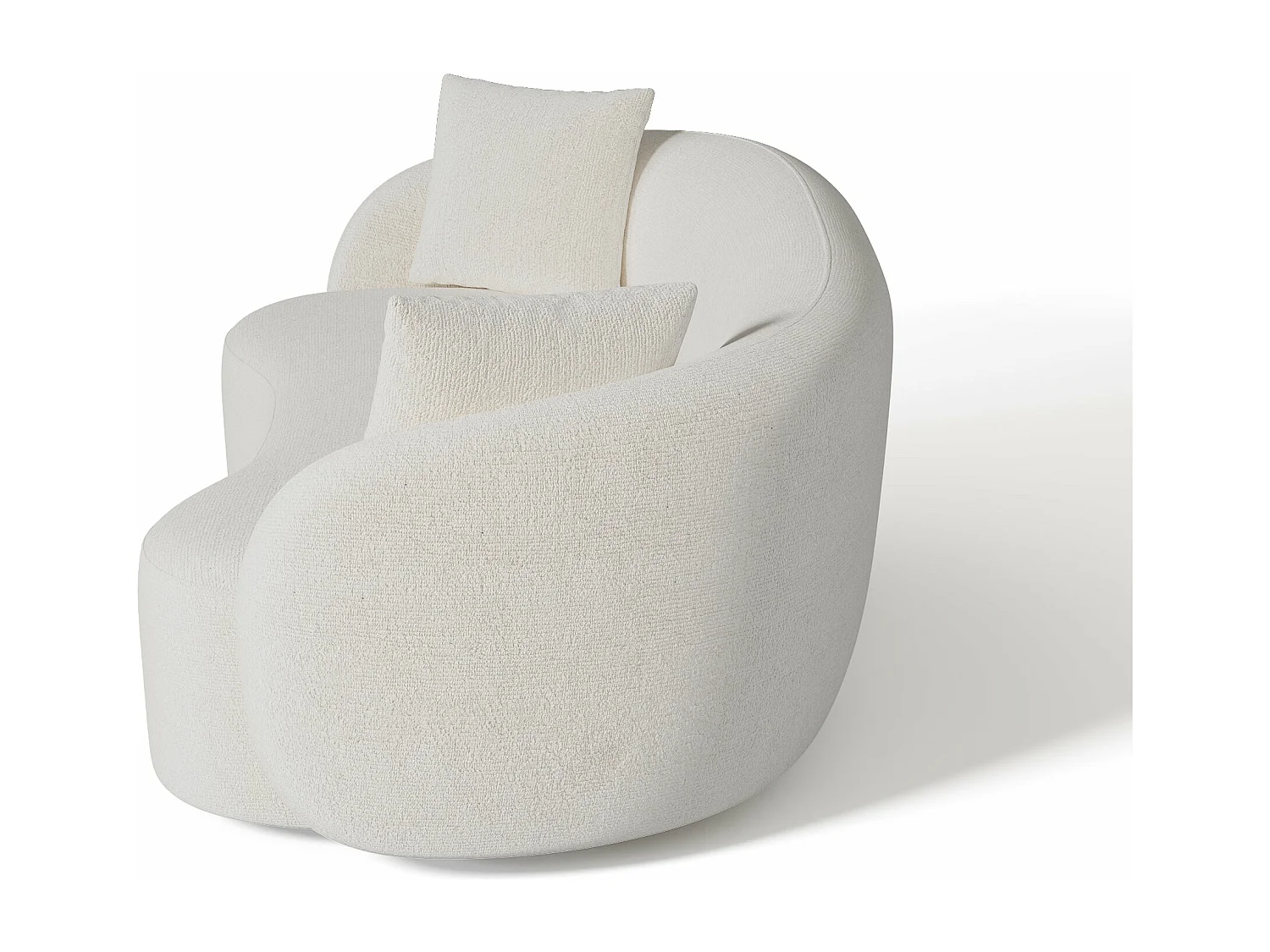 Canapé 3 places velours gaufré crème 210cm CELINE