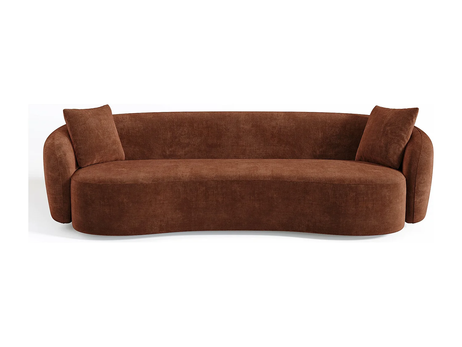 Canapé 3 places velours gaufré terracotta 210cm CELINE