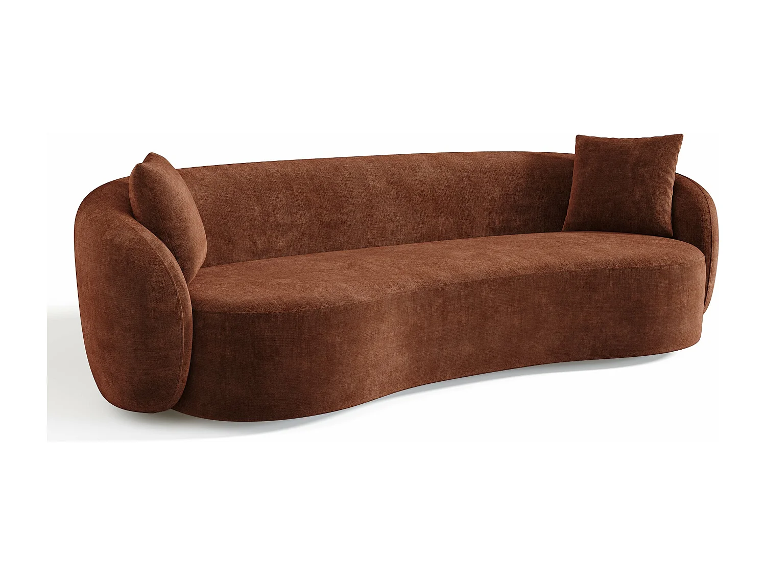 Canapé 3 places velours gaufré terracotta 210cm CELINE