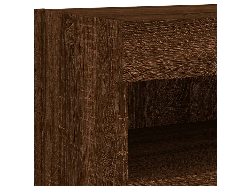 TV-Wandschrank mit LED-Leuchten Braun Eichen-Optik 80x30x40 cm