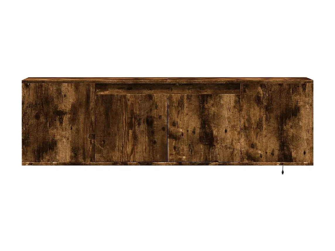 Mobile TV a Parete con Luci LED Rovere Fumo 135x31x39,5 cm