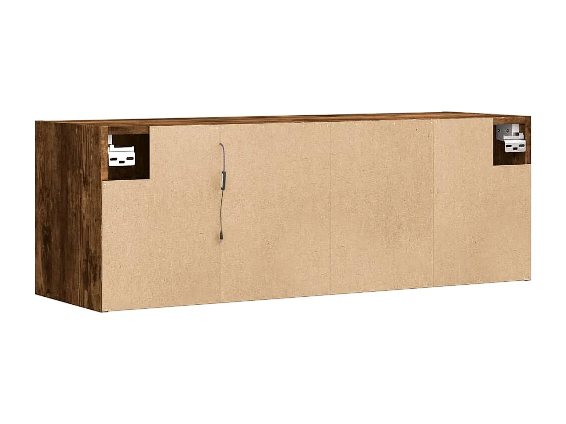 TV-Wandschrank mit LED-Beleuchtung Räuchereiche 100x31x35 cm