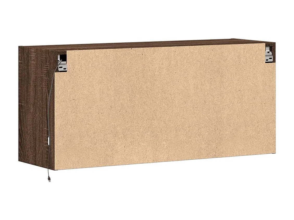 TV-Wandschrank LED-Beleuchtung Braun Eichen-Optik 100x31x45 cm