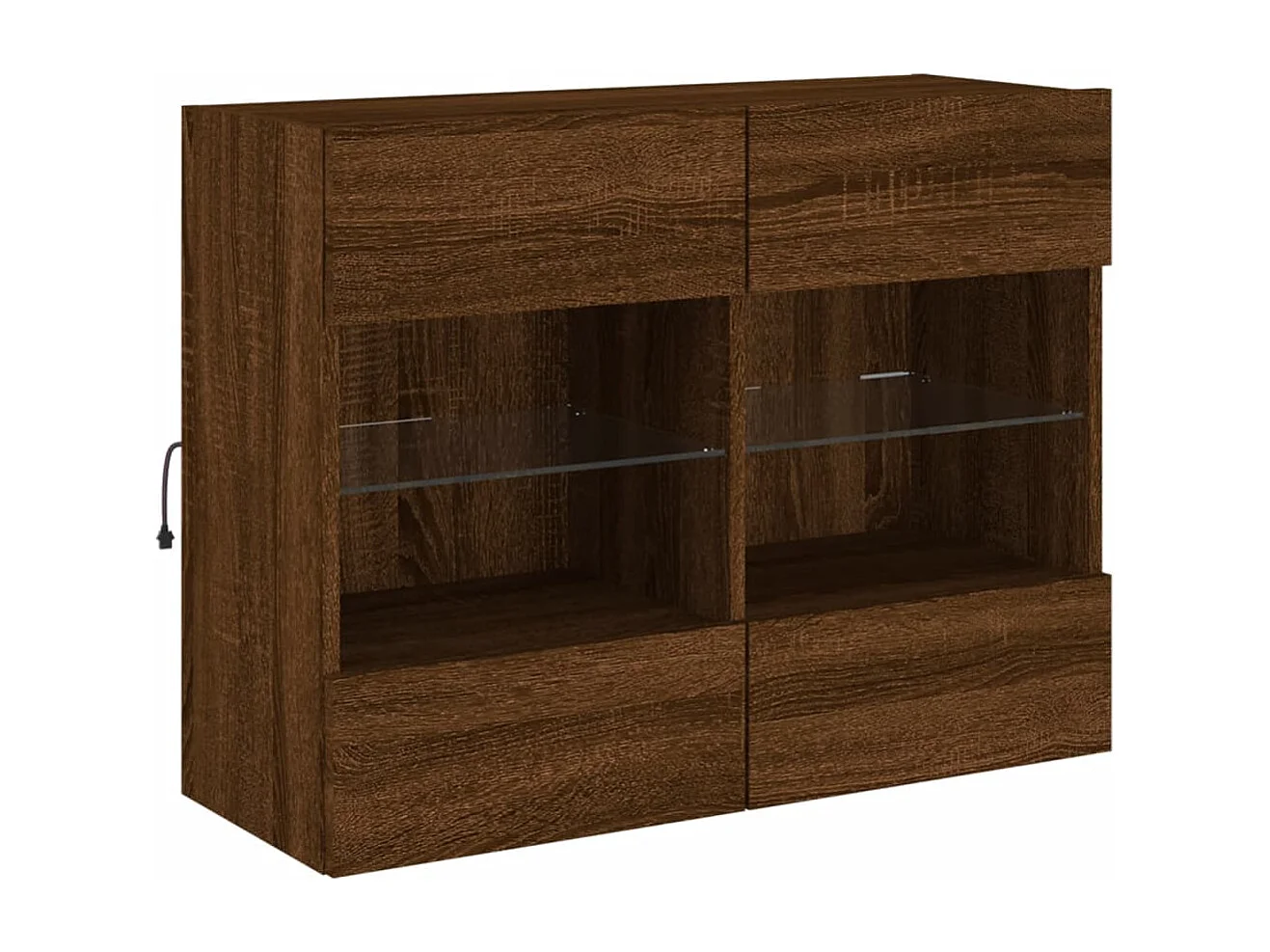 Meuble TV mural avec lumières LED chêne marron 78,5x30x60,5 cm