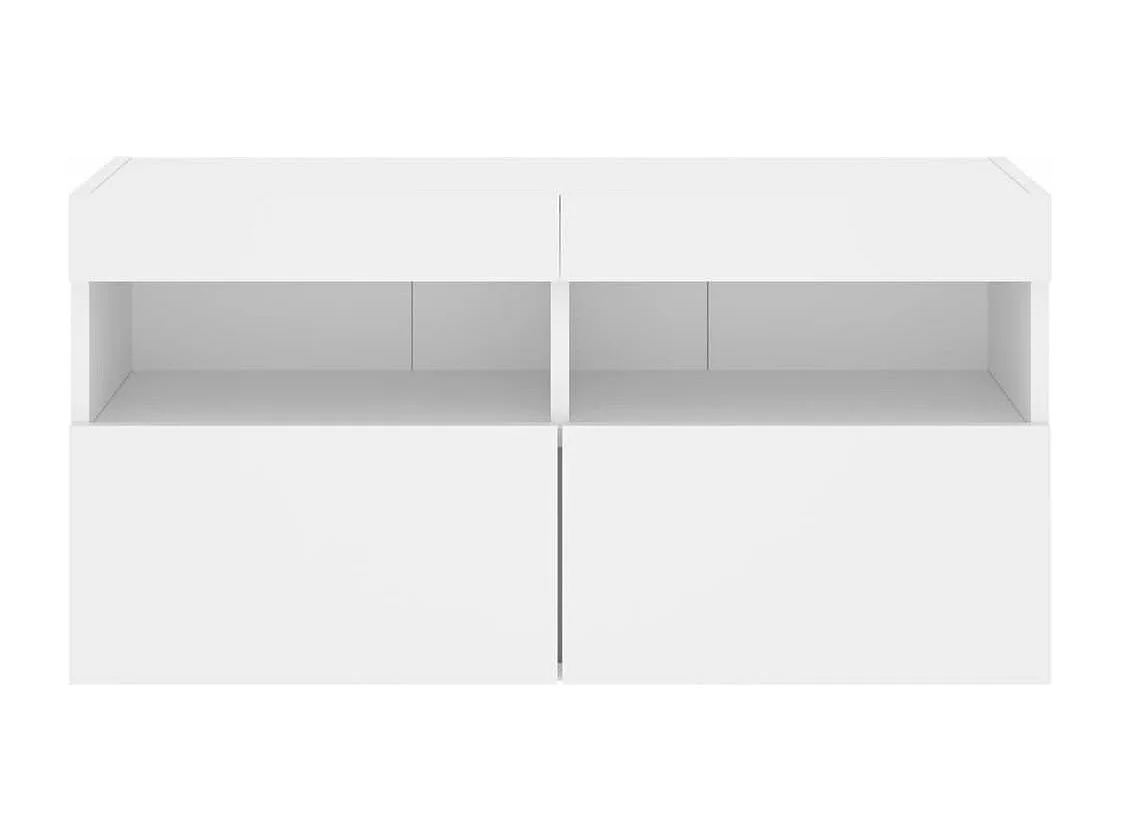 Móvel de parede para TV com luzes LED 80x30x40 cm branco