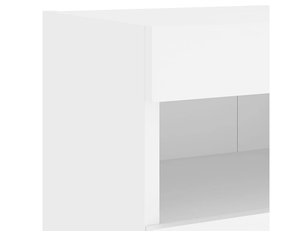 Móvel de parede para TV com luzes LED 80x30x40 cm branco