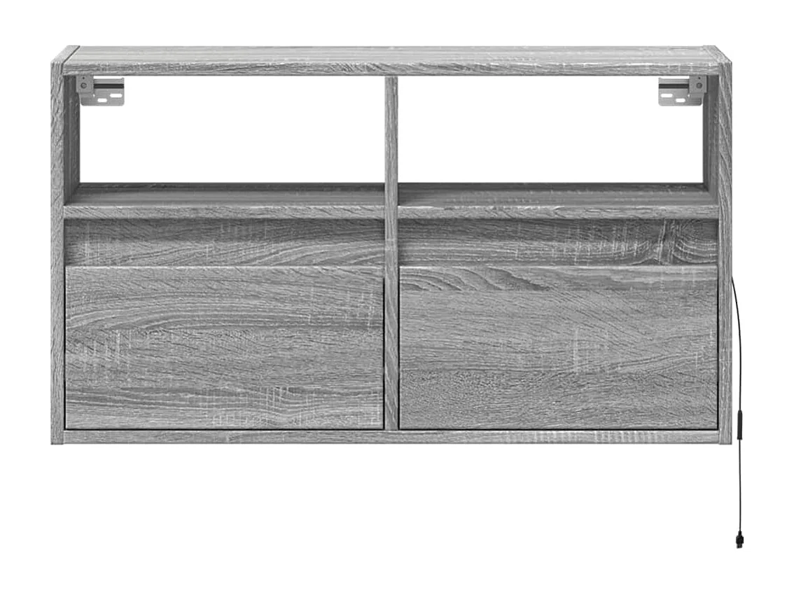 Móvel de parede p/ TV c/ luzes LED 80x31x45 cm cinzento sonoma