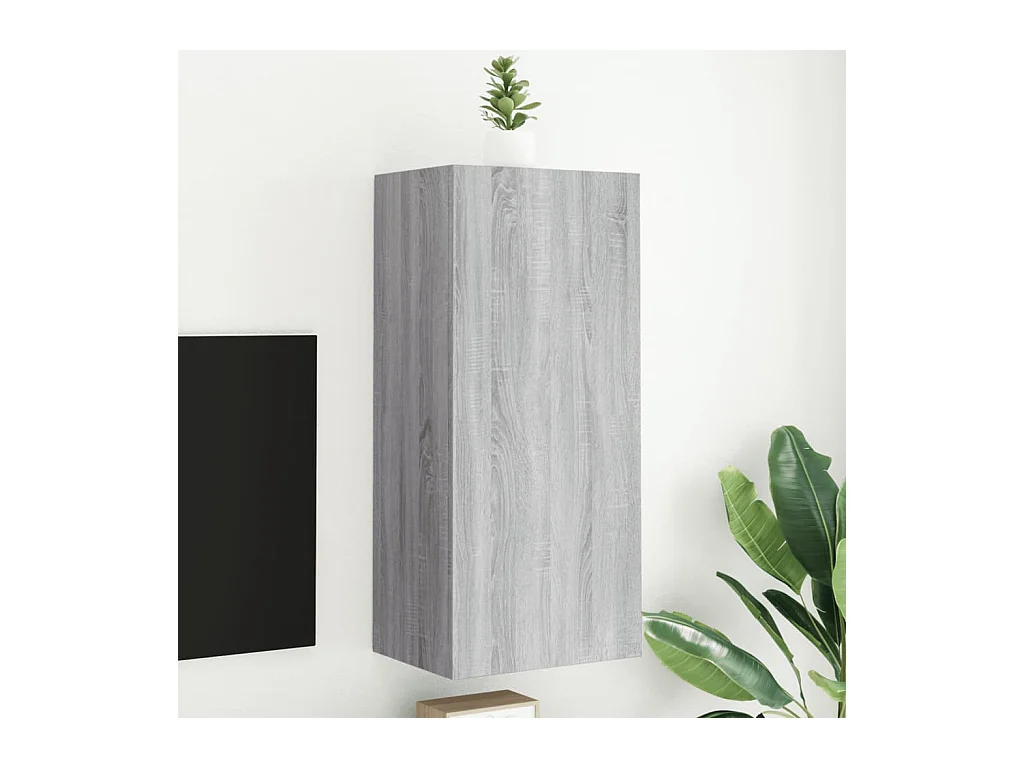 Tv-wandmeubel 40,5x30x90 cm bewerkt hout grijs sonoma