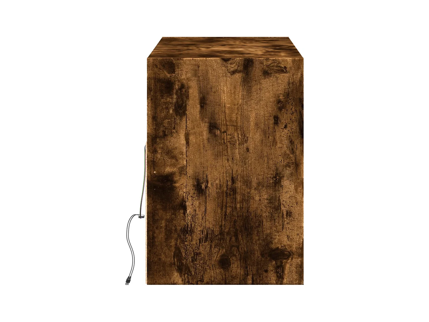 Mueble de TV de pared con luces LED roble ahumado 130x31x45 cm