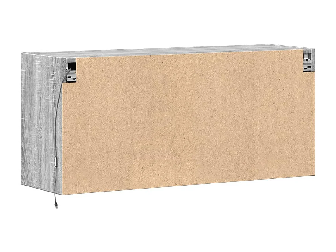 Meuble TV mural avec lumières LED sonoma gris 100x31x45 cm