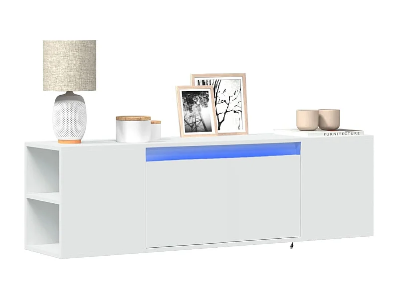 Tv-wandmeubel met LED-verlichting 135x31x39,5 cm wit