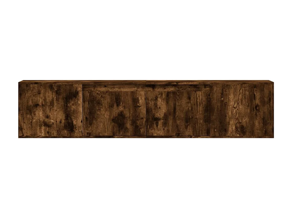 Mobile TV a Parete con LED Rovere Fumo 180x31x39,5 cm