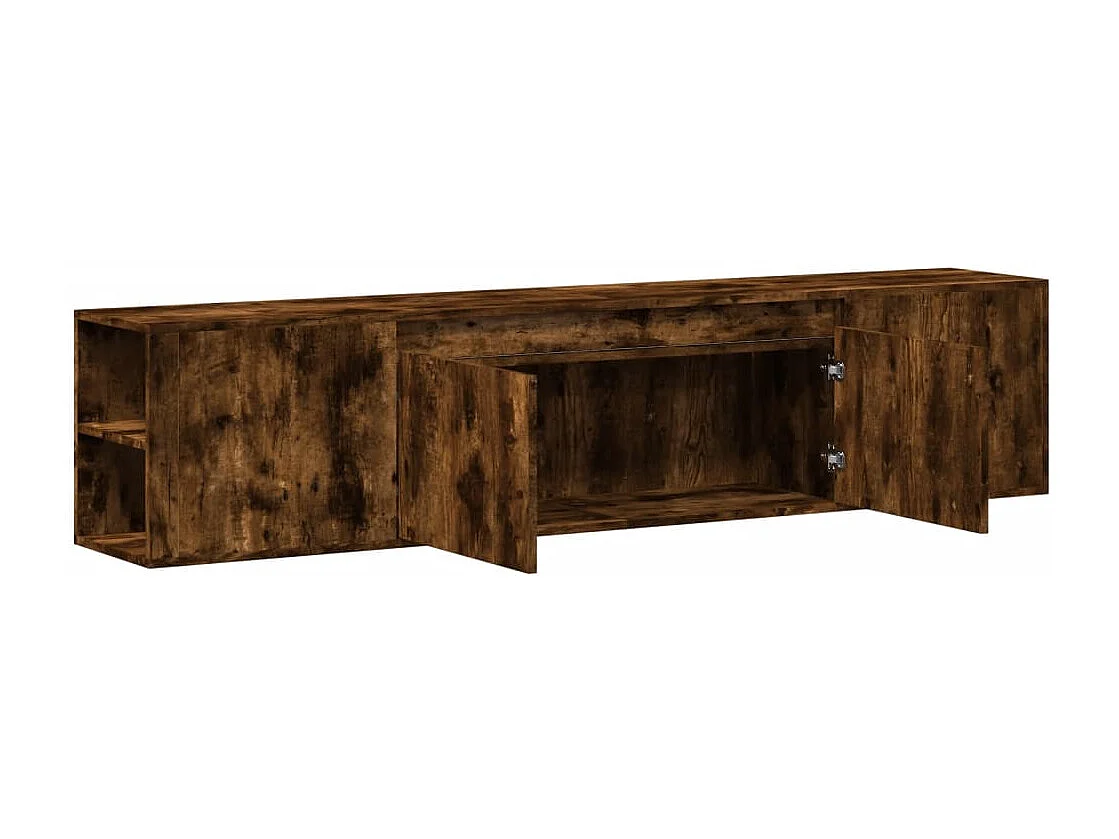 Mobile TV a Parete con LED Rovere Fumo 180x31x39,5 cm