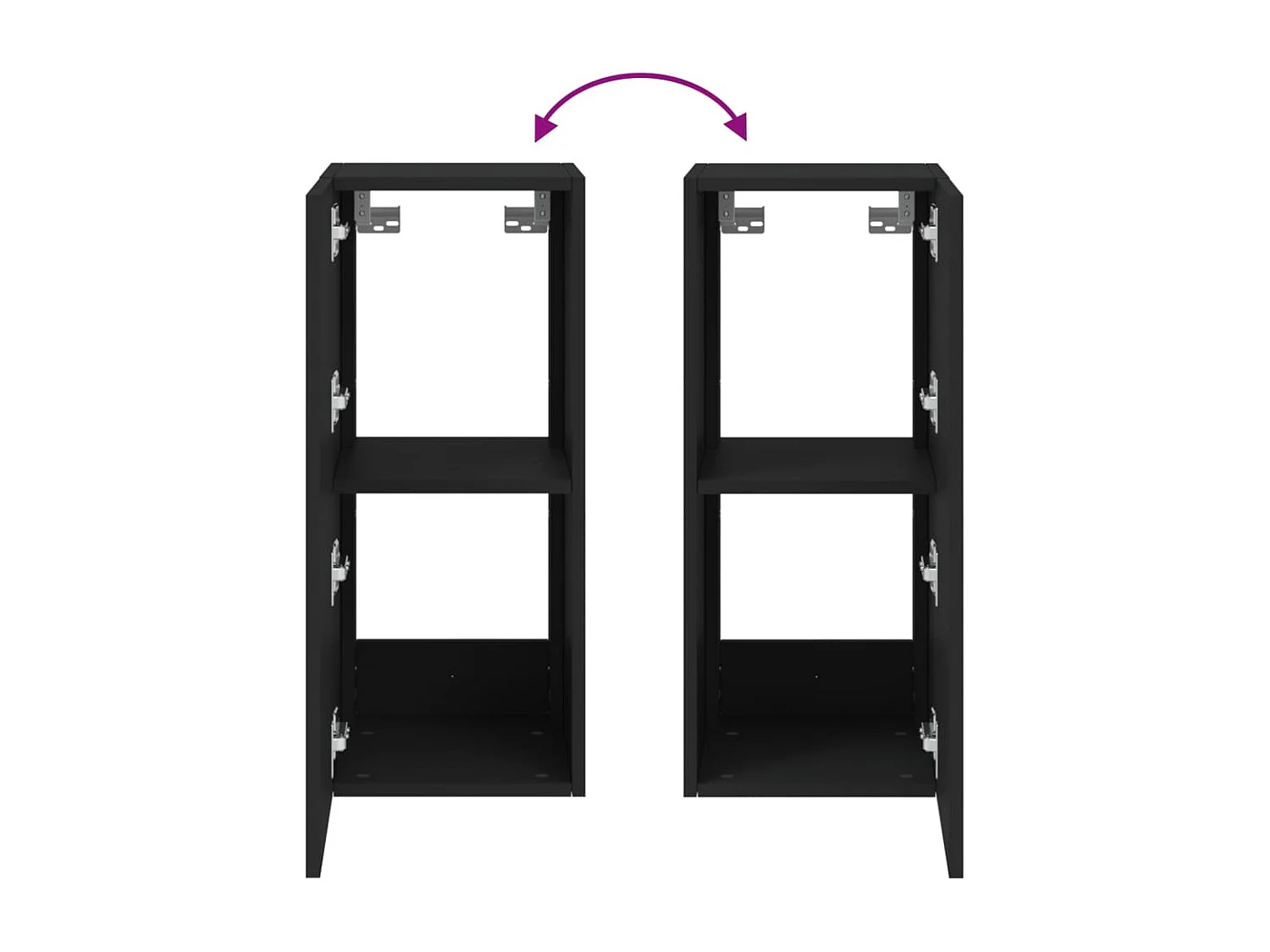 Mobile TV a Parete con Luci LED Nero 30,5x35x70 cm