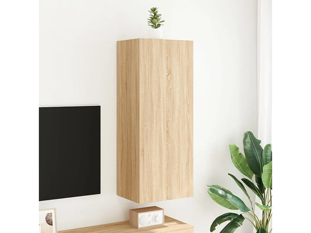 Meuble TV mural chêne sonoma 40,5x30x102 cm bois d'ingénierie