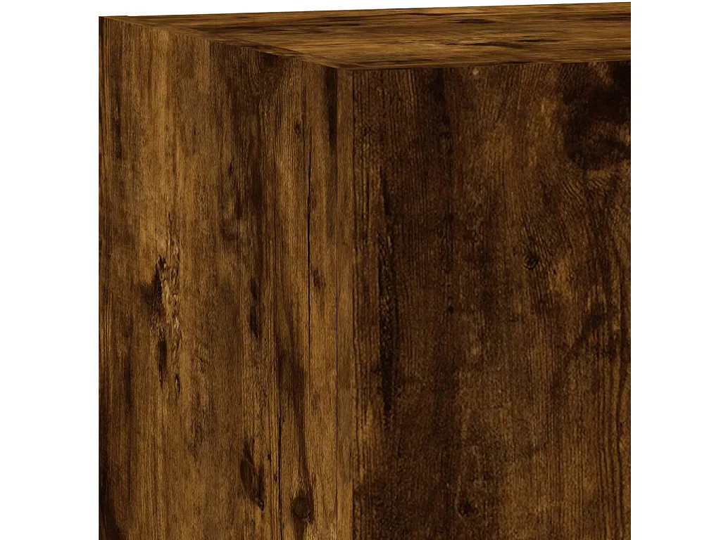 TV-Wandschrank mit LED-Leuchten Räuchereiche 80x35x31 cm