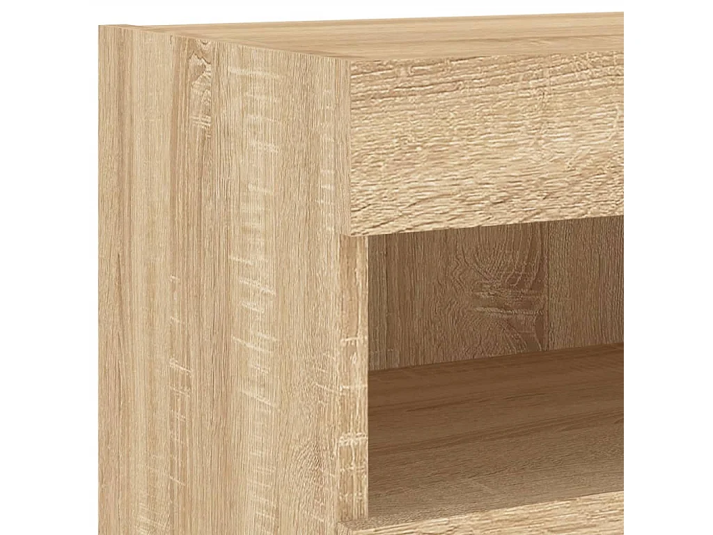 Mobile TV a Parete con Luci LED Rovere Sonoma 80x30x40 cm