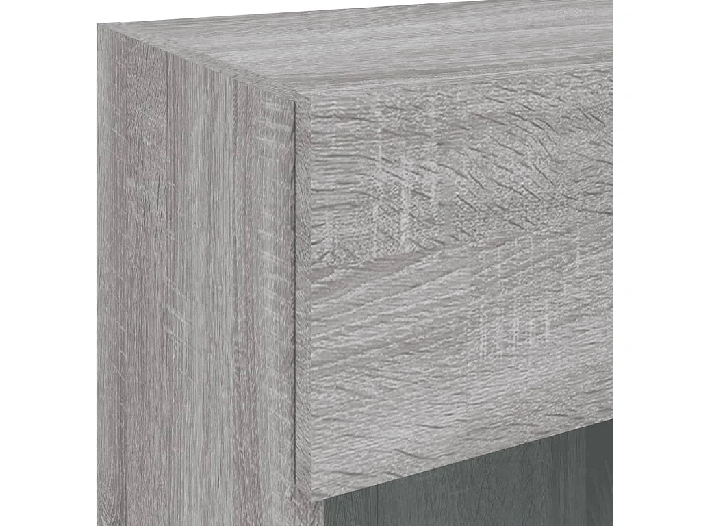 Mueble de TV de pared con luces LED gris Sonoma 40x30x60,5 cm