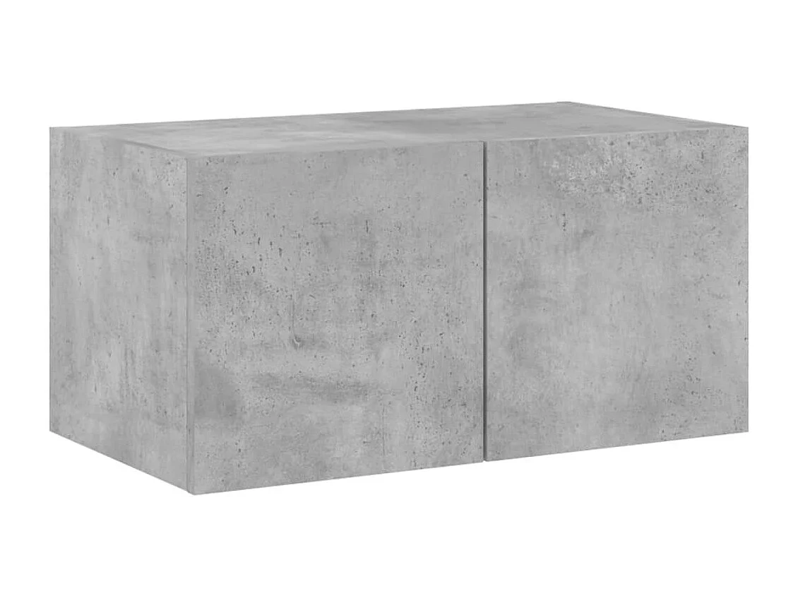 Mueble de TV de pared con luces LED gris hormigón 60x35x31 cm