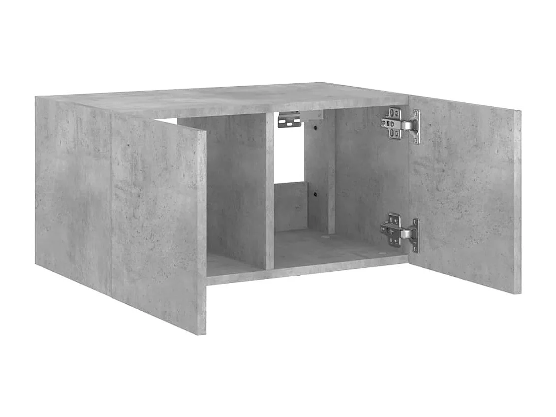 Mueble de TV de pared con luces LED gris hormigón 60x35x31 cm