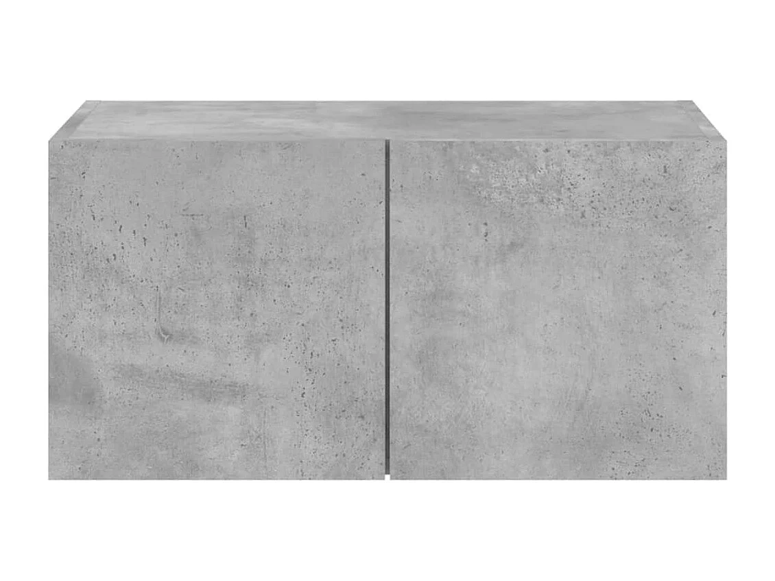 Mueble de TV de pared con luces LED gris hormigón 60x35x31 cm