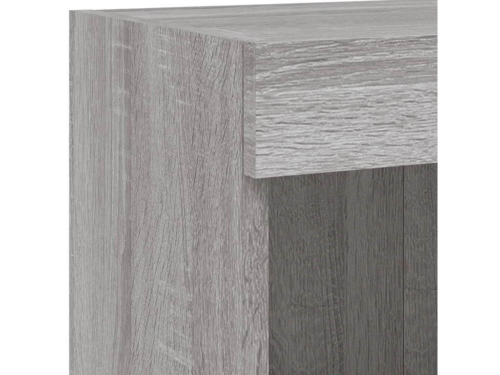 Mobile TV a Parete con Luci LED Grigio Sonoma 100x30x40 cm