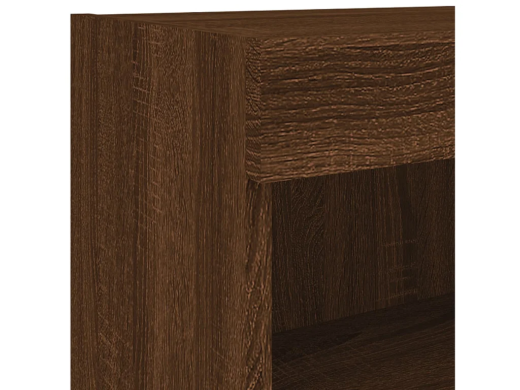 Meuble TV mural avec lumières LED chêne marron 60x30x40 cm