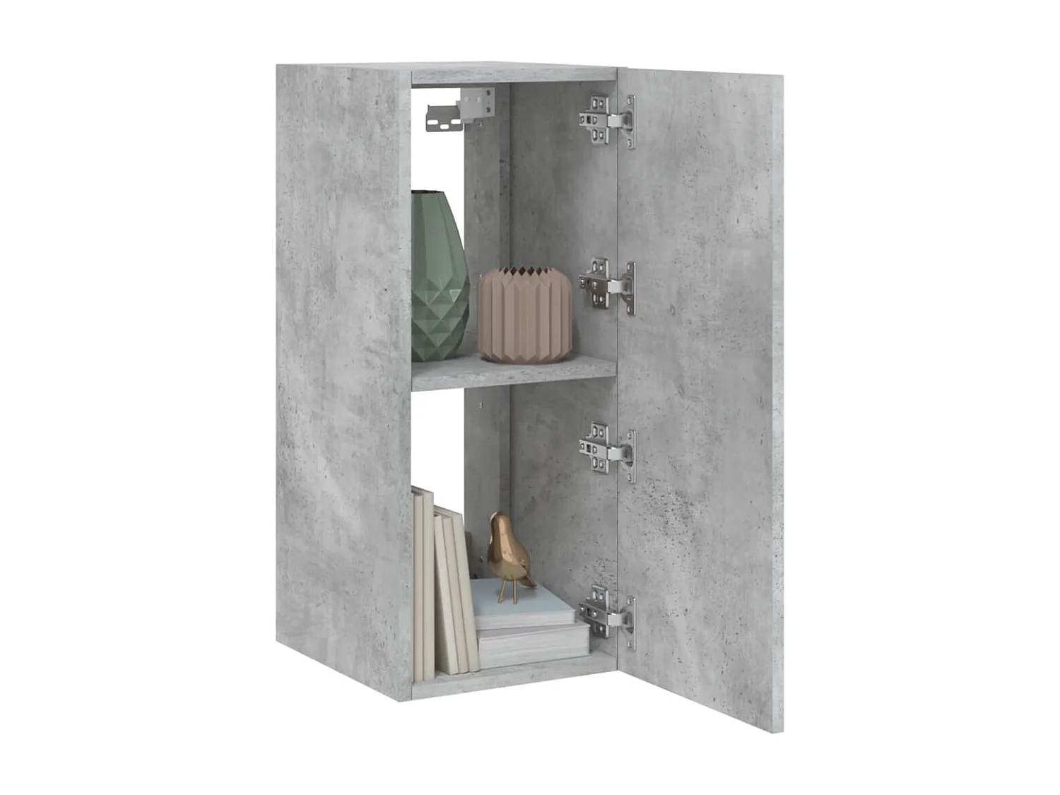 Mobile TV a Parete con Luci LED Grigio Cemento 30,5x35x70 cm