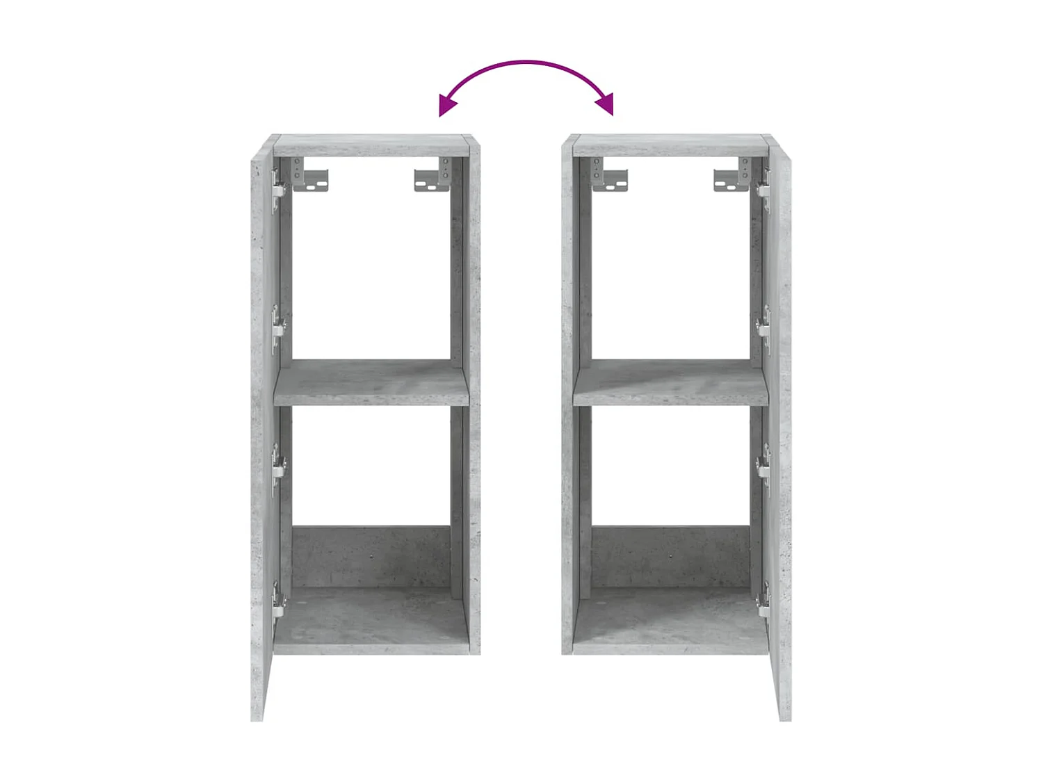 Mobile TV a Parete con Luci LED Grigio Cemento 30,5x35x70 cm