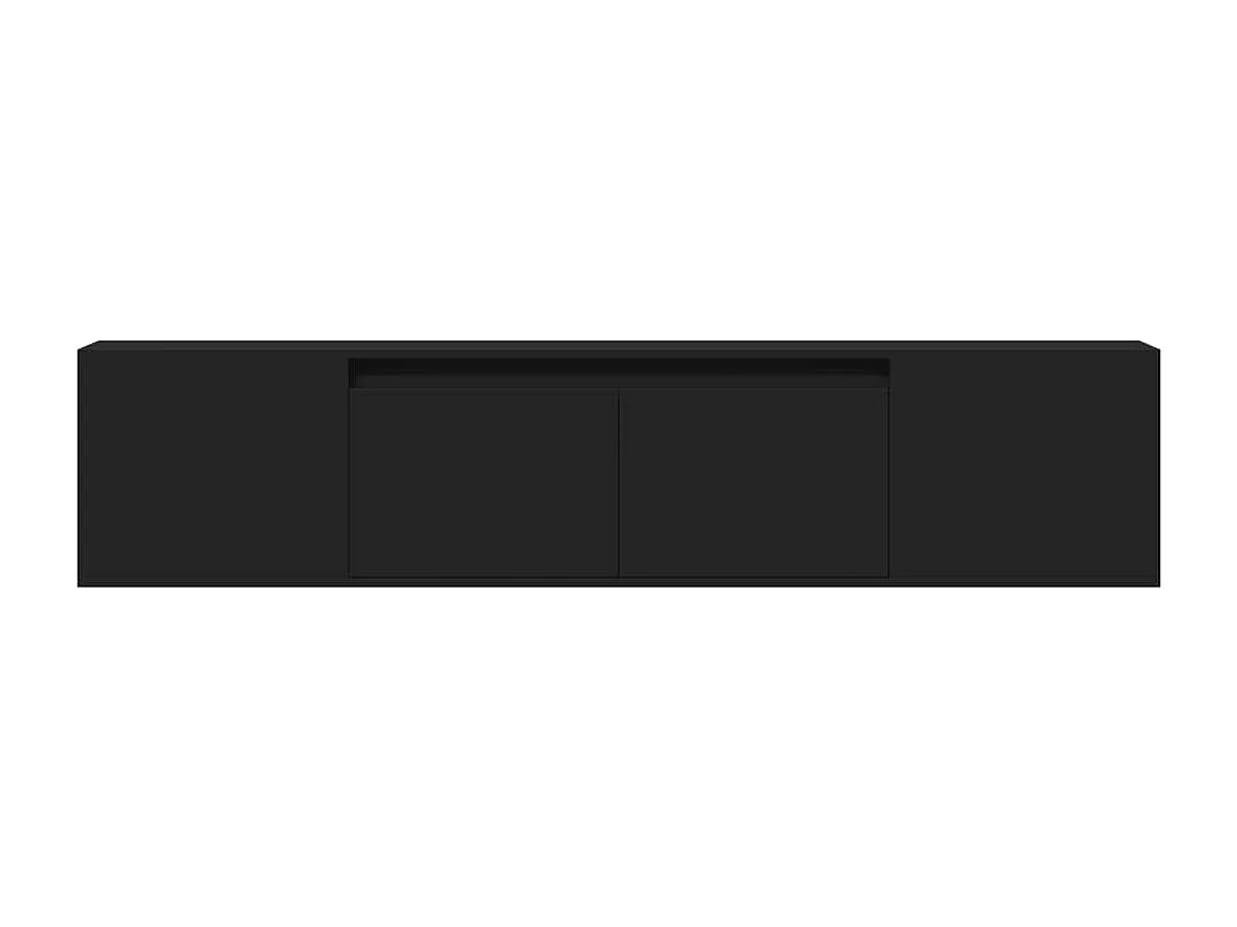 Móvel de parede para TV com luzes LED 180x31x39,5 cm preto