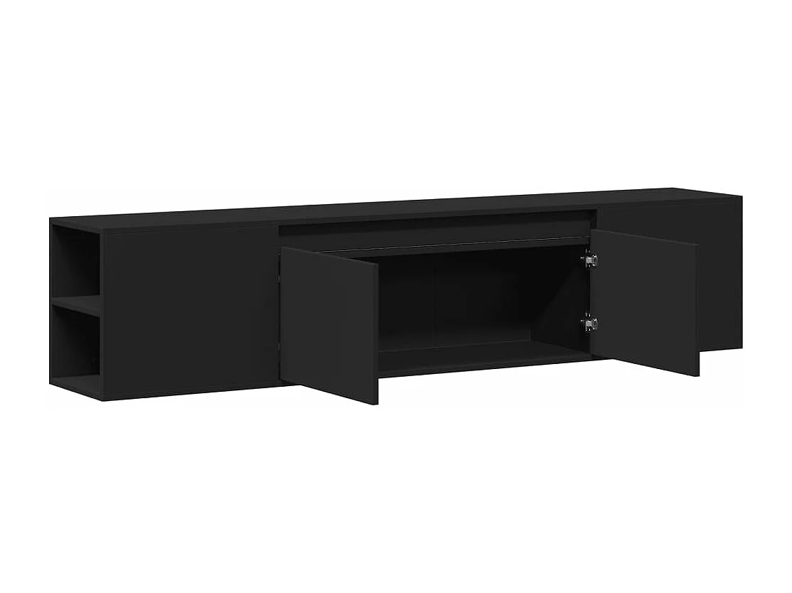 Móvel de parede para TV com luzes LED 180x31x39,5 cm preto