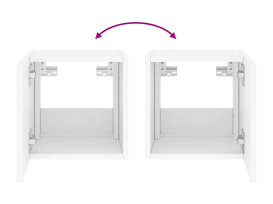 Meuble TV mural avec lumières LED blanc 30,5x35x30 cm