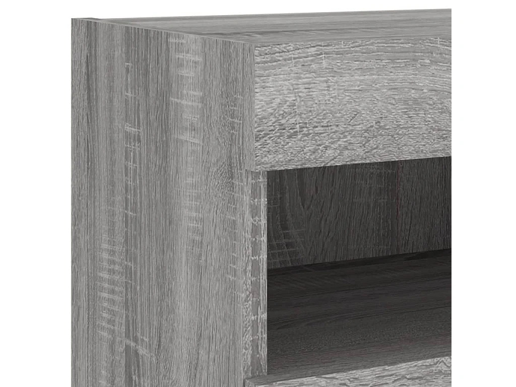 Mobile TV a Parete con Luci LED Grigio Sonoma 80x30x40 cm