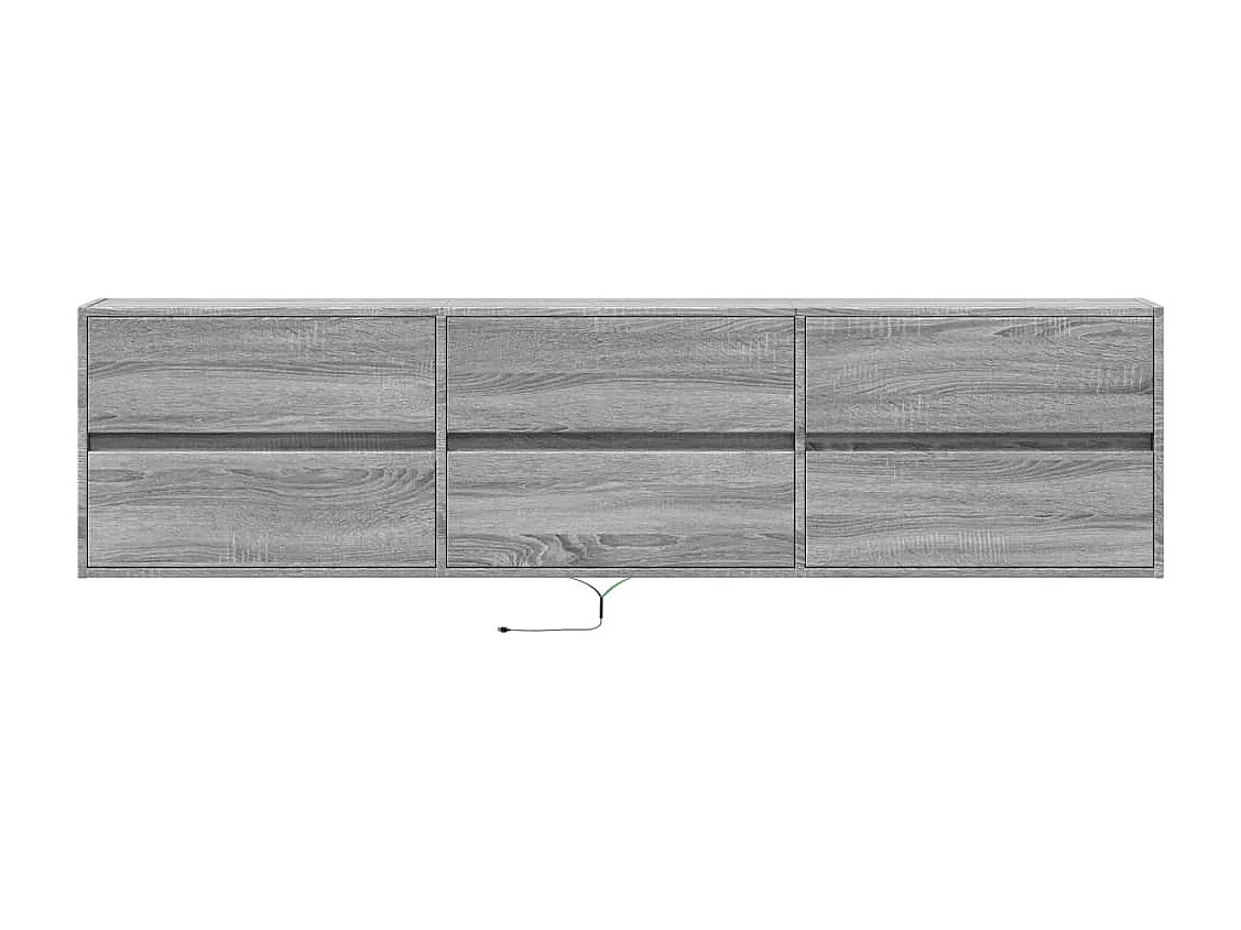 Mueble de TV de pared con LED gris Sonoma 180x31x45 cm