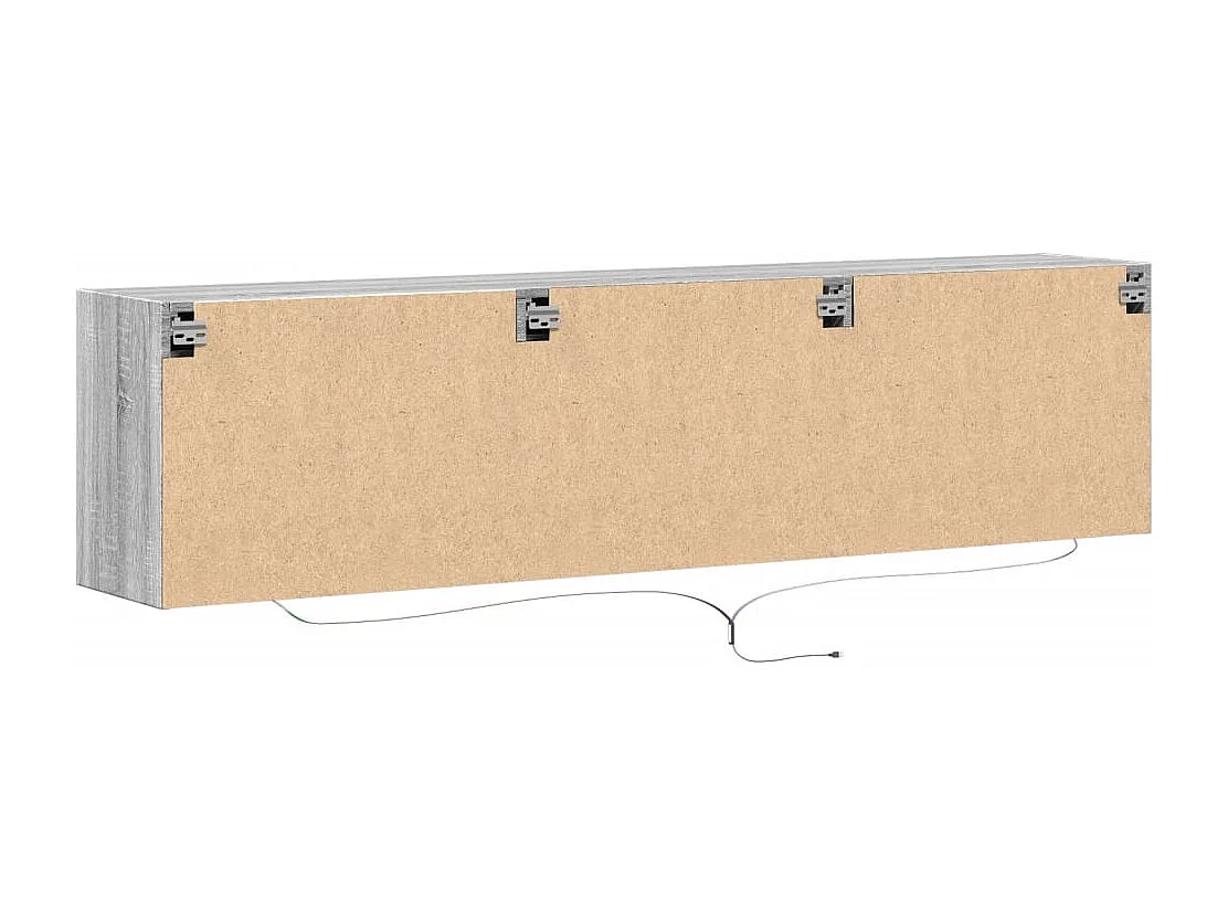 Mueble de TV de pared con LED gris Sonoma 180x31x45 cm