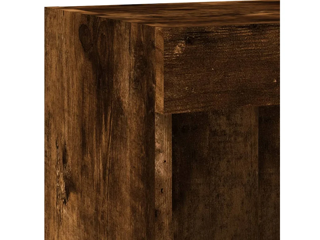 Mobile TV a Parete con Luci LED Rovere Fumo 100x30x40 cm