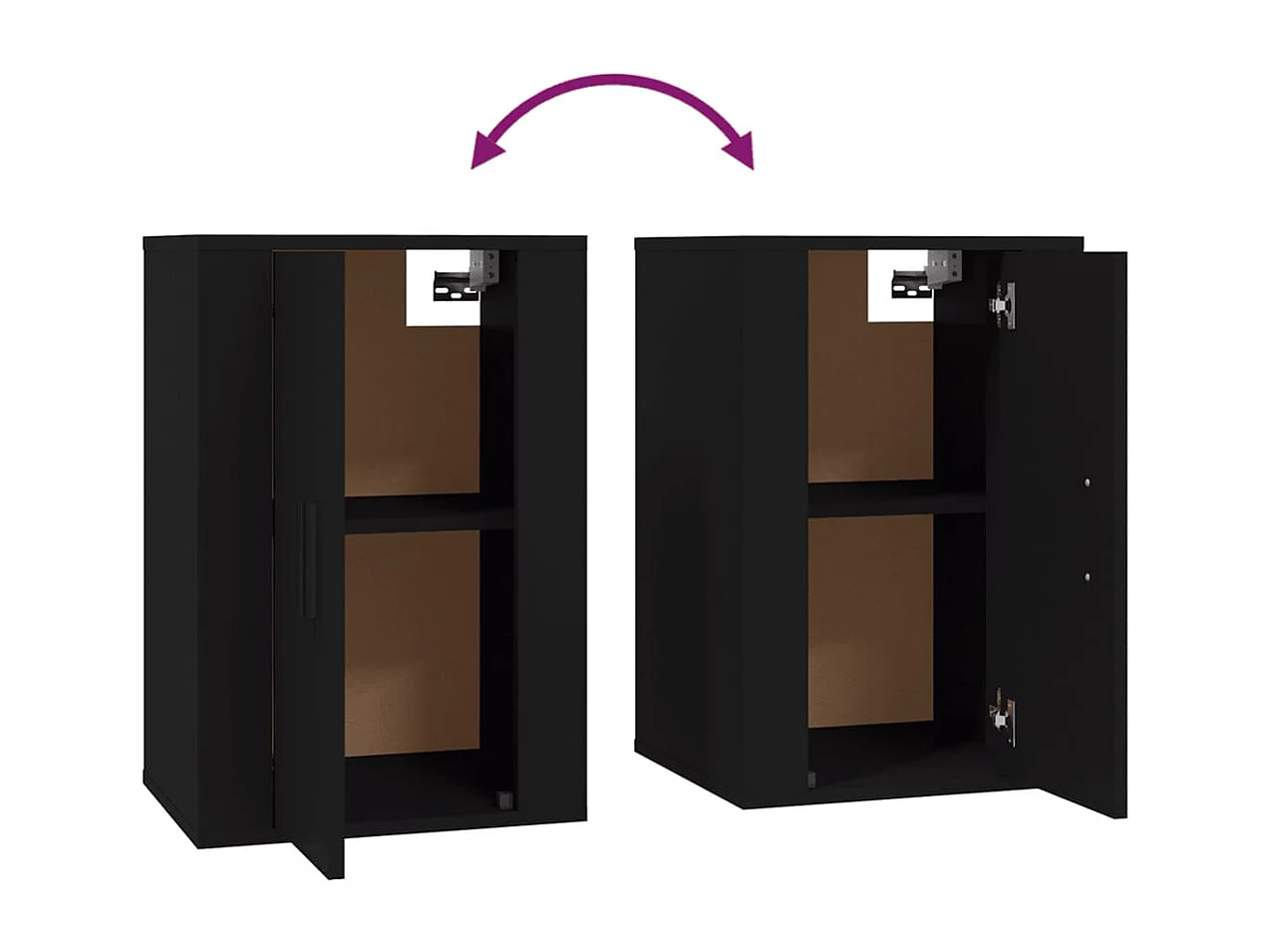 Mobile Porta TV a Parete Nero 40x34,5x60 cm