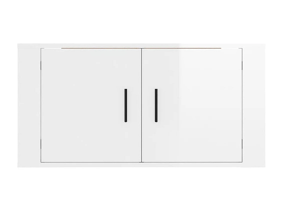 Meuble TV mural Blanc brillant 80x34,5x40 cm