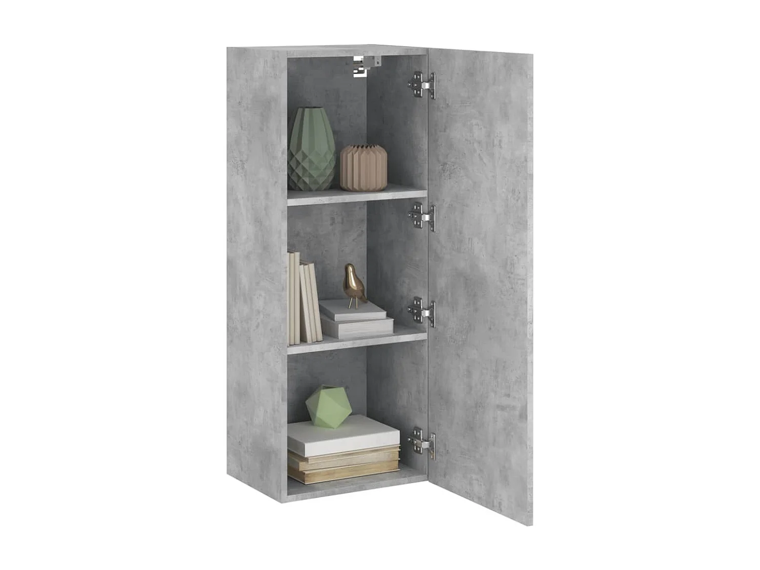 Mobile TV Parete Grigio Cemento 40,5x30x102cm Legno Multistrato