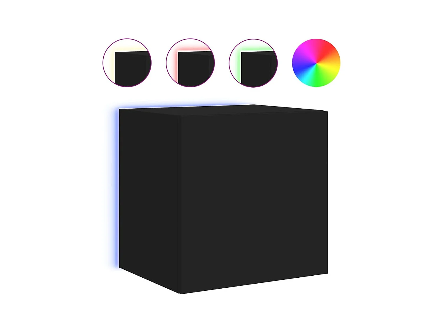 Mueble de TV de pared con luces LED negro 40,5x35x40 cm