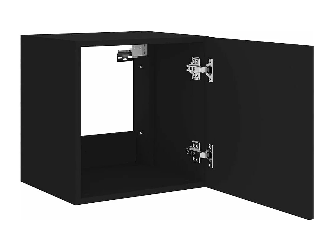 Mobile TV a Parete con Luci LED Nero 40,5x35x40 cm