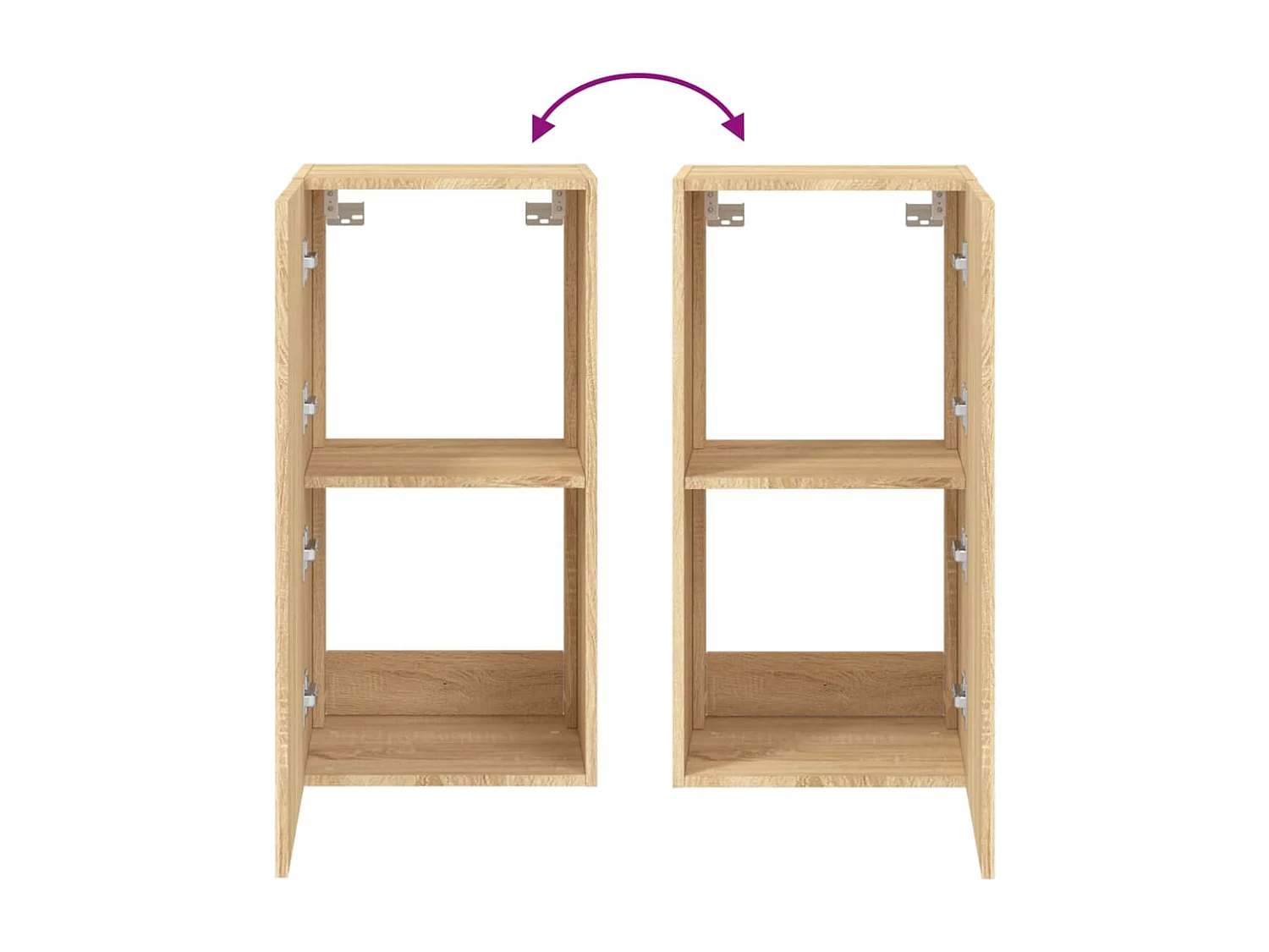 Mobile TV a Parete con Luci LED Rovere Sonoma 40,5x35x80 cm