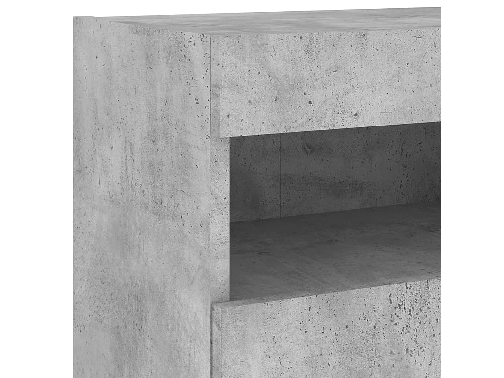 Meuble TV mural avec lumières LED gris béton 40x30x40 cm